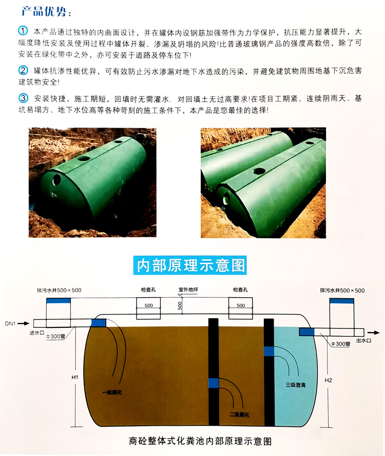 文昌玻璃钢化粪池